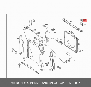клипса крепления накладки радиатора!\ MB A 901 504 00 46 MERCEDES BENZ