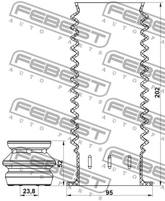 Комплект пылезащитный передний CHEVROLET CRUZE 2010-2017 CHSHB-J300F-KIT CHSHB-J300F-KIT FEBEST