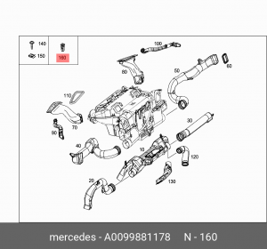 клипса крепежная A 009 988 11 78 MERCEDES BENZ