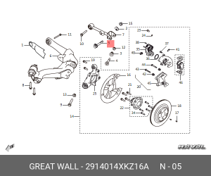 Болт HAVAL F7,F7x подвески сход-развальный OE 2914014XKZ16A GREAT WALL