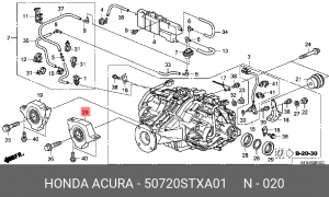 50720STXA01 Сайлентблоки крепления заднего редуктора левый Acura MDX 07-13 50720STXA01 HONDA