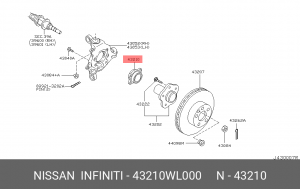 Подшипник ступицы задней 43210-WL000 43210-WL000 NISSAN