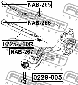 Болт с эксцентриком NISSAN QASHQAI J10E 2006-2013 0229-005 0229-005 FEBEST