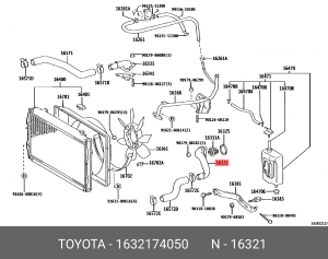 корпус термостата!\ Toyota Camry/Celica 92-01 16321-74050 TOYOTA