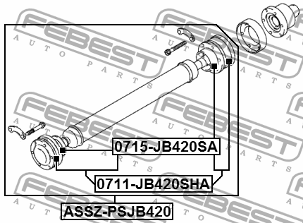 Вал карданный SUZUKI GRAND VITARA/ESCUDO 2006-2014 ASSZ-PSJB420 ASSZ-PSJB420 FEBEST