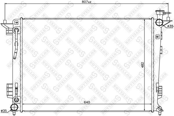 радиатор системы охлаждения! АКПП\ Hyundai ix35, Kia Sportage 2.0i/2.4 09> 10-25465-SX STELLOX