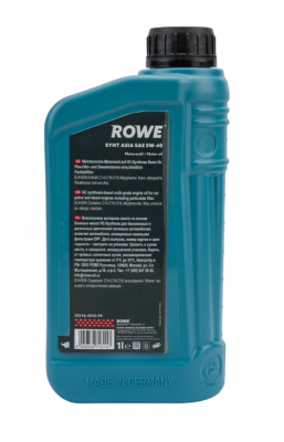 Масло моторное ROWE HIGHTEC SYNT ASIA C3/SN/CF 5W40 синт.1л 20246-0010-99 ROWE