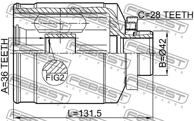 ШРУС внутр правый HYUNDAI IX55 (EN) 2008- 1211-IX55RH 1211-IX55RH FEBEST