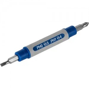Отвертка комбинированная PH0.0-SL3.0, PH1.0-SL4.0 для точных работ магнитная (ст 646706 KOBALT