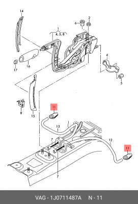 Пыльник VW AUDI троса стояночного тормоза OE 1J0 711 487 A VAG