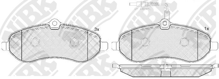 Колодки тормозные PEUGEOT Expert (07-) CITROEN Jumpy (07-) передние (4шт.) NIBK PN0531W NIBK