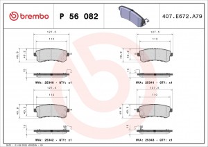 Колодки тормозные P56082 P56082 BREMBO
