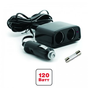 Разветвитель прикуривателя 2-х гнездовой 12V-24V с удлинителем AVS 43224 AVS
