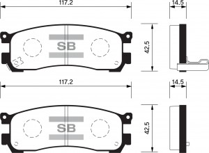 Колодки тормозные MAZDA 929 (87-91) задние (4шт.) SANGSIN SP1528 SANGSIN