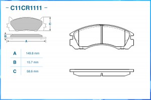 Тормозные колодки передние Low Metallic C11CR1111 C11CR1111 CWORKS