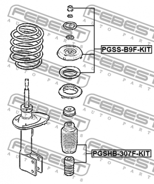 Пыльник с отбойником передний комплект PGSHB-307F-KIT PGSHB-307F-KIT FEBEST