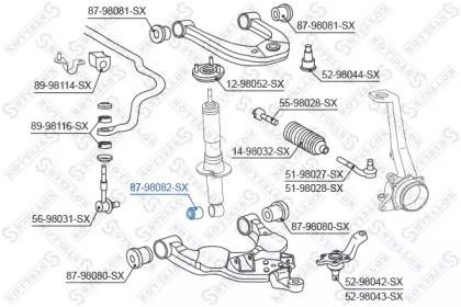 сайлентблок амортизатора нижн.!\ Toyota 4 Runner RZN18#/VZN18# 95-02 87-98082-SX STELLOX