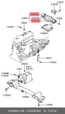 Опора двигателя HYUNDAI Porter 2 задняя OE 218354F000 HYUNDAI KIA