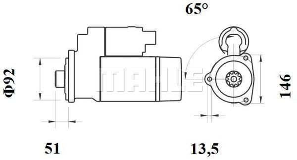 Стартер SCANIA/MB MS 758 MAHLE KNECHT