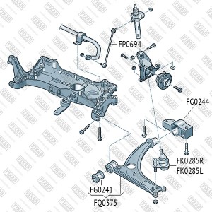 Тяга стабилизатора передняя левая/правая AUDI A3/TT 03-SKODA Octavia/Superb/Yeti FP0694 FIXAR