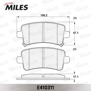 Колодки тормозные задние (без датчика) (Смесь Low-Metallic) (OPEL INSIGNIA 08-/S E410311 MILES