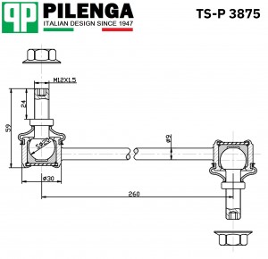 Стойка стабилизатора переднего VW T5 TS-P3875 TSP3875 PILENGA