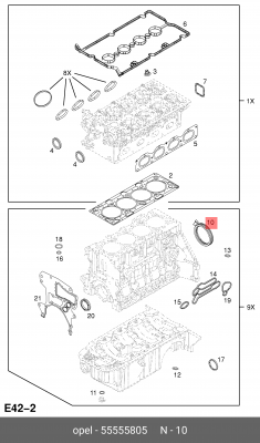 Сальник коленвала задний GM GENERAL MOTORS 55555805 55555805 GENERAL MOTORS