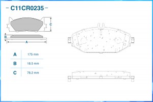 Тормозные колодки передние, Low Metallic C11CR0235 C11CR0235 CWORKS