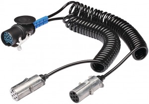 Кабель электрический 7 полюсов и 6+1 полюсов сдвоенный 24V 15 pol to 2x7 pol., T 8JA005952-041 HELLA