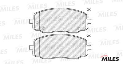 Колодки тормозные передние (без датчика) (Смесь Semi-Metallic) HYUNDAI i10 08-/K E100168 MILES