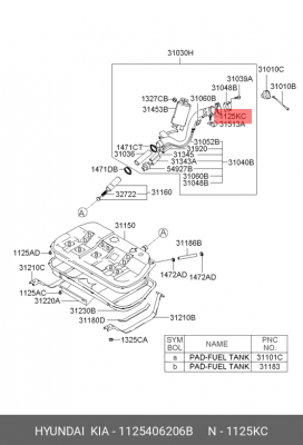 Болт HYUNDAI Accent,Getz KIA Rio,Soul крепления молдинга OE 1125406206B HYUNDAI KIA