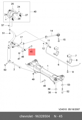 Болт CHEVROLET Epica (03-06) сход-развала регулировочный OE 96328504 GENERAL MOTORS