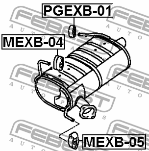 Подушка крепления глушителя CITROEN C-CROSSER 2007-2012 PGEXB-01 PGEXB-01 FEBEST