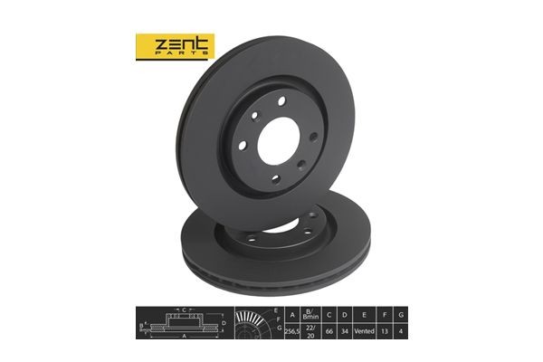 диск тормозной передний Z06255 ZENTPARTS