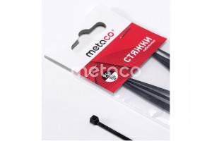 METACO. СТЯЖКИ (ХОМУТЫ) КАБЕЛЬНЫЕ 2,5*100 ММ 10 шт пластиковые, черные 10101120 METACO