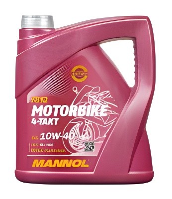 Масло моторное 4-х тактное MANNOL 7812 Motorbike 10W-40 SN синтетическое 4 л АКЦ MN7812-4 MANNOL