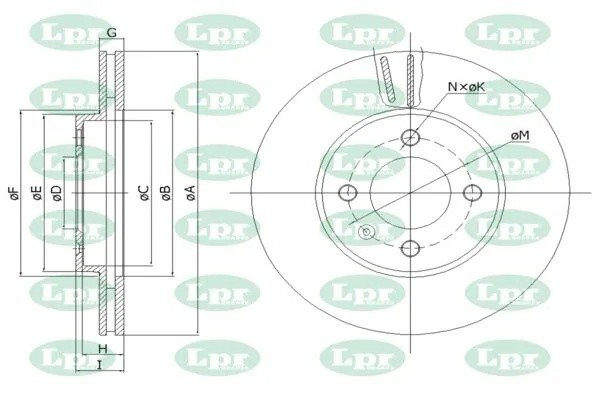 Диск тормозной V2161V V2161V LPR