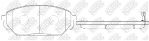 Колодки тормозные HYUNDAI ix55 (08-) передние (4шт.) NIBK PN0456 NIBK