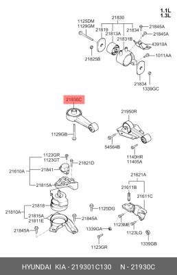 ОПОРА ДИГАТЕЛЯ ЗАДНЯЯ 219301C130 219301C130 HYUNDAI