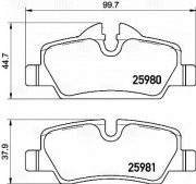 Колодки торм. Mini Cooper (13-) диск. зад. (в компл. с датчиком) (PF 4301) PF4301 TRIALLI