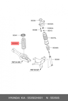 Пружина KIA Ceed подвески задней OE 553502H001 HYUNDAI KIA