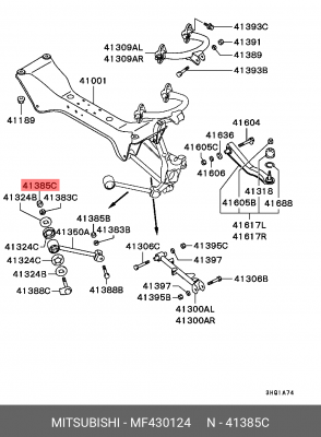 Гайка MITSUBISHI Pajero (00-06) рычага подвески задней OE MF430124 MITSUBISHI