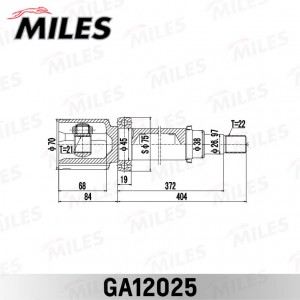 ШРУС внутренний правый FORD FIESTA/FUSION (CBK) 2001-2008 GA12025 GA12025 MILES