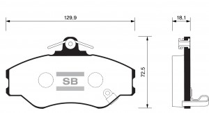Колодки тормозные дисковые Hyundai H100 2.4i/2.5D 93 SP1072 SP1072 SANGSIN