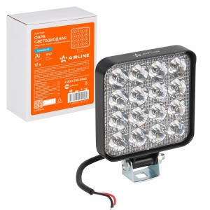 Фара светодиодная "AIRLINE" Standart 83х83х22 мм 16W 12V (16 LED, квадратная, на ALED029 AIRLINE