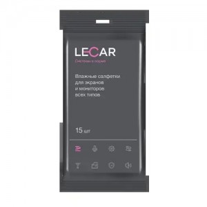 Салфетки влажные для мониторов (15 шт) LECAR000065112 LECAR