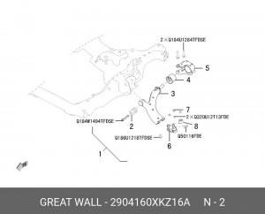 Сайлентблок HAVAL F7,F7x рычага переднего передний OE 2904160XKZ16A GREAT WALL