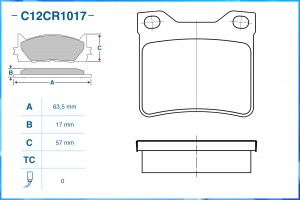 Тормозные колодки задние Low Metallic C12CR1017 C12CR1017 CWORKS