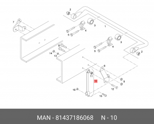 Кронштейн стабилизатора 81437186068 MAN