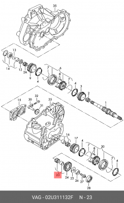 Игольчатый подшипник 02U311132F 02U 311 132 F VAG